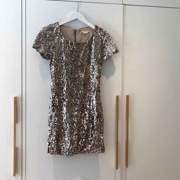 one clothing Dresses & Skirts - Gold Sequin Mini Dress